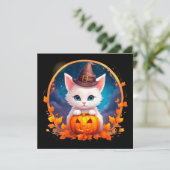 Cute Cat Witch Pumpkin (Stehend Vorderseite)