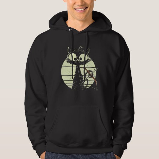 Cute Cat With Bow And Arrow Archer Cat Hoodie (Vorderseite)