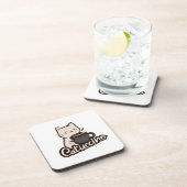 Cute Cat with Coffee – Catuccino Getränkeuntersetzer (Rechte Seite)