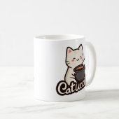 Cute Cat with Coffee – Catuccino Kaffeetasse (VorderseiteRechts)