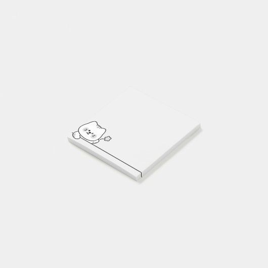 Cute Cat with Flower Post-it Klebezettel (angewinkelt)