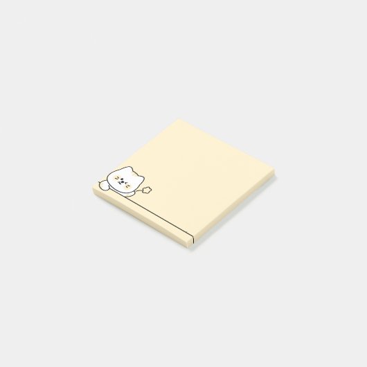 Cute Cat with Flower Post-it Klebezettel (angewinkelt)