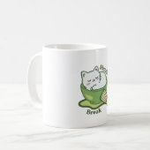 Cute cat with matcha drink Kaffeetasse (Vorderseite Links)