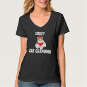 Cute cat with reindeer costume Crazy Cat Grandma T-Shirt (Vorderseite)