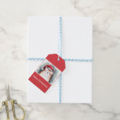 Cute Cat with Santa Hat Square Stickers Geschenkanhänger (Mit Garn)