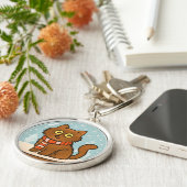 Cute Cat with Scarf Keychain Schlüsselanhänger (Seite)