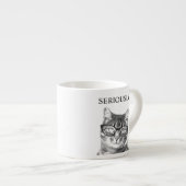 Cute cat with serious spectacles custom espressotasse (Vorderseite Rechts)