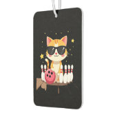 Cute Cat With Sunglasses Cat Playing Bowling For m Autolufterfrischer (Links)