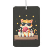 Cute Cat With Sunglasses Cat Playing Bowling For m Autolufterfrischer (Vorderseite)