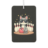 Cute Cat With Sunglasses Cat Playing Bowling For m Autolufterfrischer (Vorderseite)