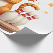 Cute Cat With Sunglasses Cat Playing Bowling For m Geschenkpapier (Ecke)