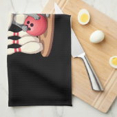 Cute Cat With Sunglasses Cat Playing Bowling For m Geschirrtuch (Viertel Falte)