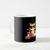 Cute Cat With Sunglasses Cat Playing Bowling For m Kaffeetasse (Vorderseite Links)