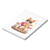 Cute Cat With Sunglasses Cat Playing Bowling For m Notizblock (Rotiert)