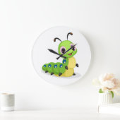 Cute Caterpillar Acrylic Round Wall Clock (Large) Große Wanduhr (Zuhause)