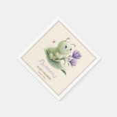 Cute Caterpillar Personalized Name Baby Shower Serviette (Ecke)
