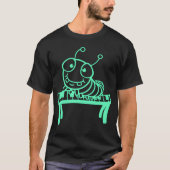 Cute Caterpillar Plays Keyboard Piano Keys Animal  T-Shirt (Vorderseite)