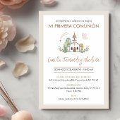 Cute Catholic Church Elegant Girl First Communion Einladung