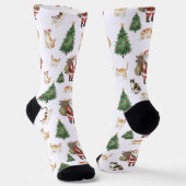 Cute Cats and Christmas Trees Pattern Socks  Socken (Gewinkelt)