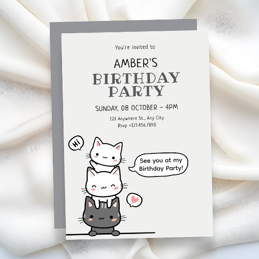 Cute cats birthday  einladung