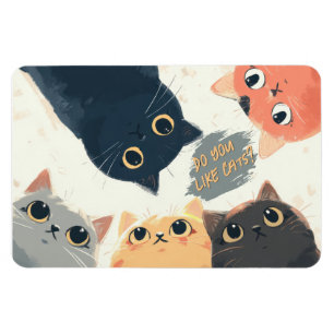Cute Cats Circle – Kawaii Katzenillustration Magnet