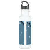 Cute Cats Cuddling on the Moon Art Edelstahlflasche (Rückseite)