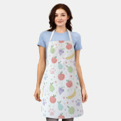 Cute Cats & Fruits Pattern Apron | Fun Kitchen Schürze (Getragen)