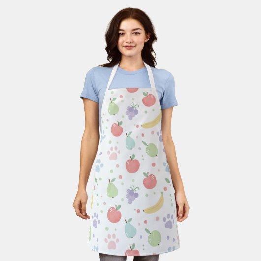 Cute Cats & Fruits Pattern Apron | Fun Kitchen  Schürze (Getragen)