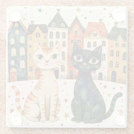 Cute Cats Glasuntersetzer (Rückseite)