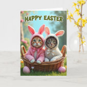 Cute Cats Holiday Greetings Card Karte (Gelbe Blume)