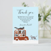 Cute Cats in car Winter Birthday Baby Dankeskarte (Stehend Vorderseite)