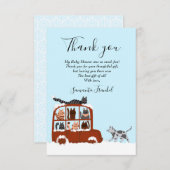 Cute Cats in car Winter Birthday Baby Dankeskarte (Vorne/Hinten)