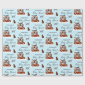 Cute Cats in car Winter Birthday Baby Gift Geschenkpapier (Flach)