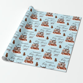 Cute Cats in car Winter Birthday Baby Gift Geschenkpapier