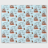 Cute Cats in car Winter Birthday Baby Gift Geschenkpapier (Flach)