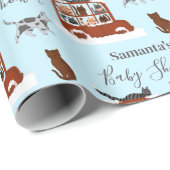 Cute Cats in car Winter Birthday Baby Gift Geschenkpapier (Rolleneckpunkt)