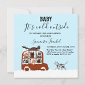 Cute Cats in car Winter Cold Baby Shower  Einladung (Vorderseite)