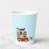 Cute Cats in car Winter Cold Baby Shower Pappbecher (Rückseite)