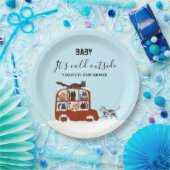 Cute Cats in car Winter Cold Baby Shower Pappteller (Party)