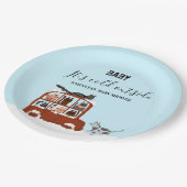 Cute Cats in car Winter Cold Baby Shower Pappteller (Schrägansicht)