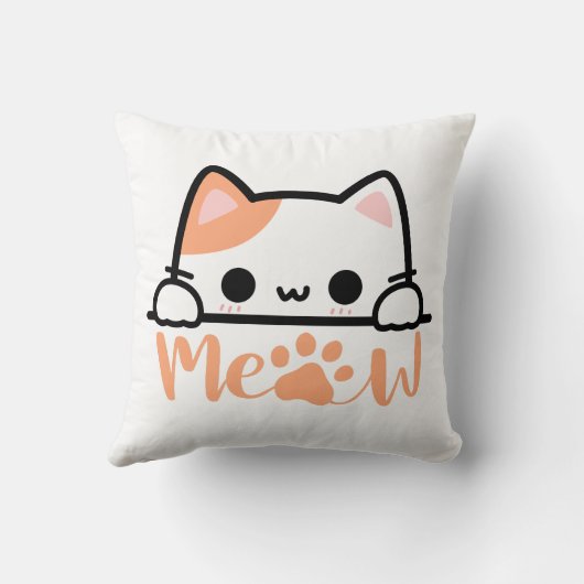 Cute Cats in Cups with Heart Ballons Kissen (Rückseite)