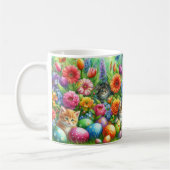 Cute Cats in Flower Garden Easter Kaffeetasse (Links)