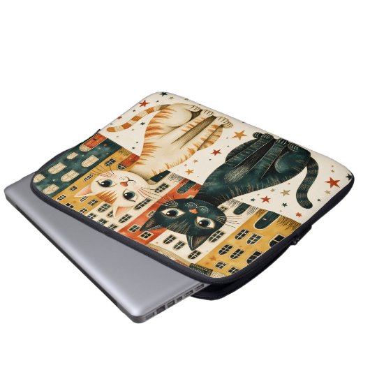 Cute Cats Laptopschutzhülle (Vorne Knopf)