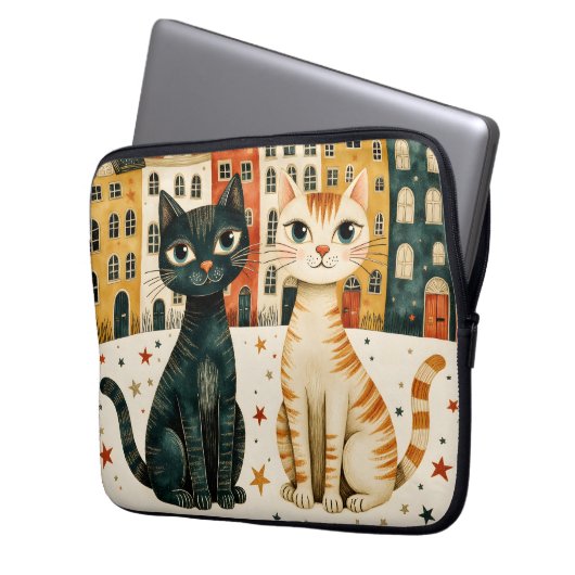 Cute Cats Laptopschutzhülle (Vorderseite Links)