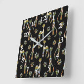 Cute cats large clock quadratische wanduhr (Winkel)