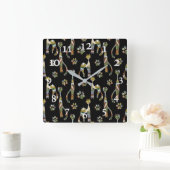 Cute cats large clock quadratische wanduhr (Zuhause)