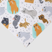 Cute cats Pattern Birthday for Cats Seidenpapier (Detail)