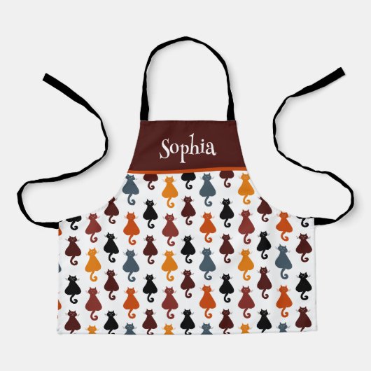 Cute Cats Pattern Personalized Kids Schürze (Vorderseite)