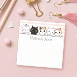 Cute Cats Personalized Post-it Klebezettel<br><div class="desc">Easily personalize this Post-it notepad with your custom name and title. The design features a bunch of cute hand-drawn cartoon kittens.</div>