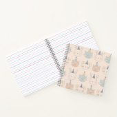 Cute Cats Rabbits and Bears Faces Pastel Pattern Notizblock (Innenseite)
